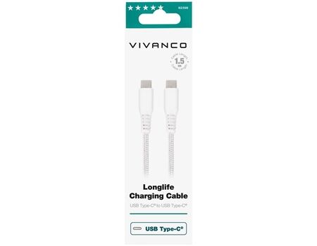 Vivanco LongLife USB-C>USB-C (1,5m) ws. HQVVUSBCC15W