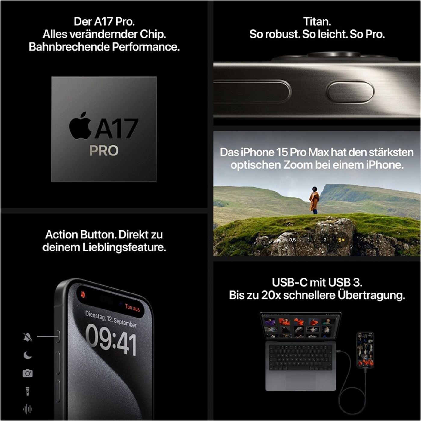 Apple iPhone 15 Pro Max EUR (256GB) titan natur - Enzinger