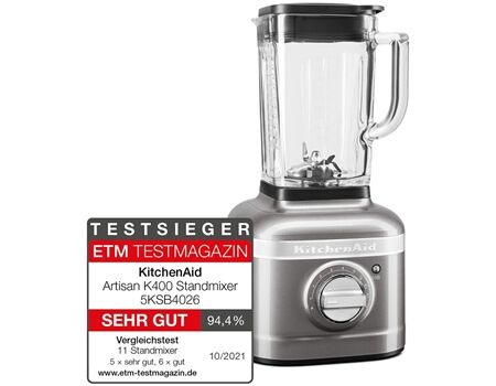 Kitchen-Aid 5KSB4026EMS Standmixer K400 - Medall. Silber