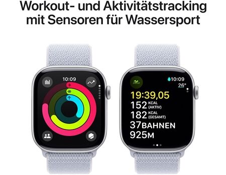Apple Watch Series 10 EUR (46mm) GPS SL silber/blaue wol