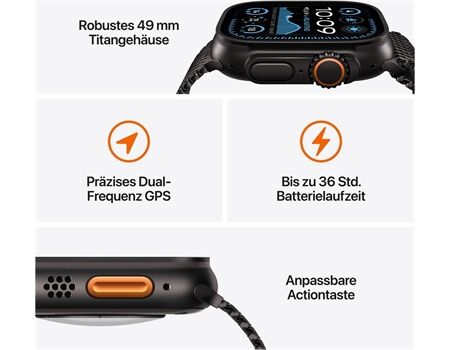 Apple Watch Ultra 2 EUR (49mm) GPS+4G AL (L) sw-dunkelgr