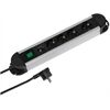 Vivanco EPLS 3_1ALU2M Steckdosenleiste 4-fach (2m)