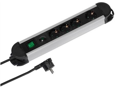 Vivanco EPLS 3_1ALU2M Steckdosenleiste 4-fach (2m)
