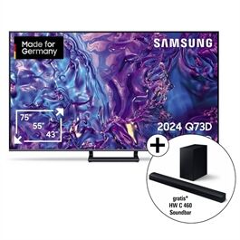 Samsung GQ 75 Q 73 DAT 2024 inkl. HW C 460 Soundbar Samsung GQ 75 Q 73 DAT 2024 inkl. HW C 460 Soundbar