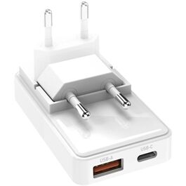 SBS Wall Charger USB-A + USB-C 20W TETRGANUSBTCFOLD20W