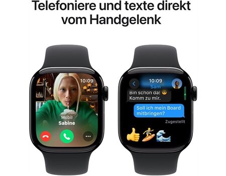 Apple Watch Series 10 EUR (42mm) GPS S/M diamantschwarz