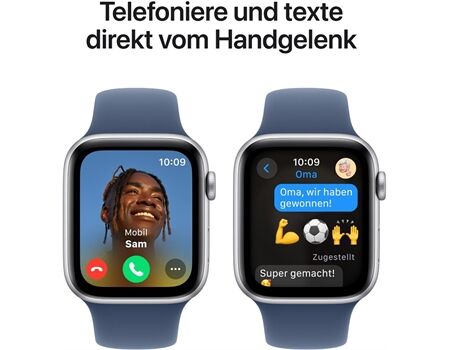 Apple Watch SE EUR (44mm) GPS S/M silber/denim