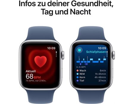 Apple Watch SE EUR (44mm) GPS S/M silber/denim