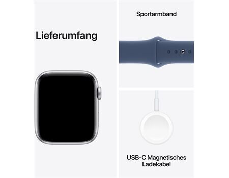 Apple Watch SE EUR (44mm) GPS S/M silber/denim
