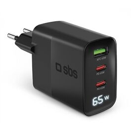 SBS 2xUSB-C LCDGaN Ladegerät(65W)TETRGANLCD1USB2C65K