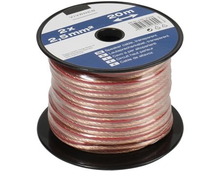 Vivanco 46/30 2025T Lautsprecherleitung, transparent, 20m