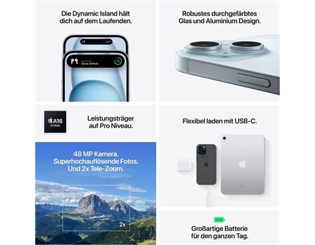 Apple iPhone 15 EUR (128GB) schwarz