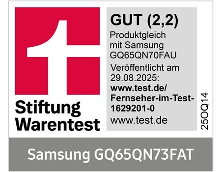 Samsung GQ 65 QN 73 FAT inkl. HW B760 | 100,- € Cashback