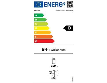 Exquisit B-WARE KS360-V-HE-040D 185cm Vollraum EEK: D