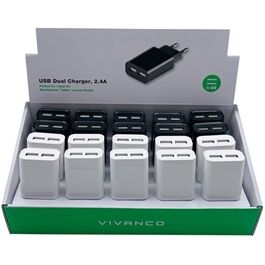 Vivanco DIYTCVVUSBDUAL2.4A USB-Ladegerät farblich sortiert Vivanco DIYTCVVUSBDUAL2.4A USB-Ladegerät farblich sortiert