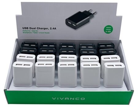 Vivanco DIYTCVVUSBDUAL2.4A USB-Ladegerät farblich sortiert