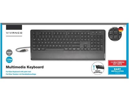 Vivanco Multimedia Tastatur sz.12 Hot Keys IT-KB USB M