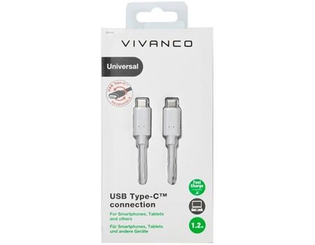 Vivanco DCVVUSBCC12W USB 2.0 Type C Kabel (1,2m)
