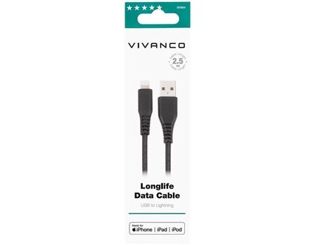 Vivanco HQVVLIGHTNUSB25BK Longlife Lightning Kabel 2,50m