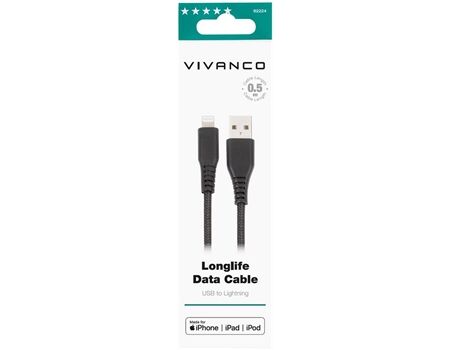 Vivanco HQVVLIGHTNUSB05BK Longlife Lightning Kabel 0,5m