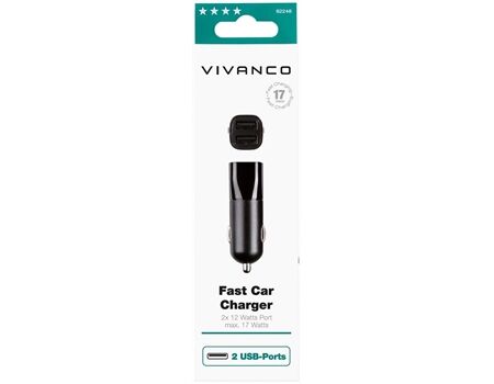 Vivanco 17W Dual USB Kfz Ladegerät sz. CCVVDUALUSB3.4A