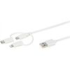 Vivanco 3in1 Micro USB Kabel (1m) ws. DCVV3IN1USB10W