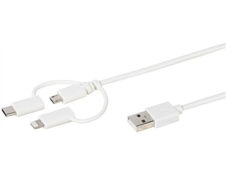 Vivanco 3in1 Micro USB Kabel (1m) ws. DCVV3IN1USB10W
