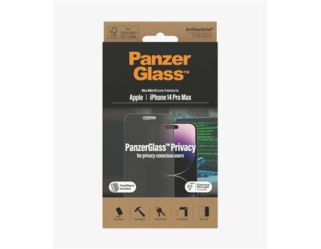 PanzerGlass iPhone 14 Pro Max Displayschutz Privacy Antibakt.