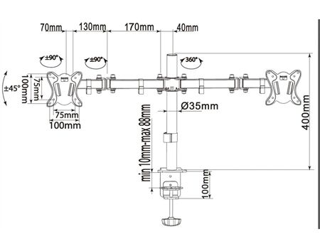EQUIP Articulating Dual Monitor Mount