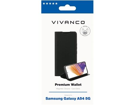 Vivanco Samsung A54 5G Premium Wallet sz. PWVVSGA545GBK