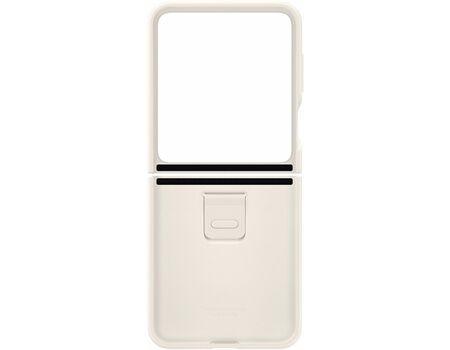 Samsung Z Flip 5 Silikon Case mit Ring creme