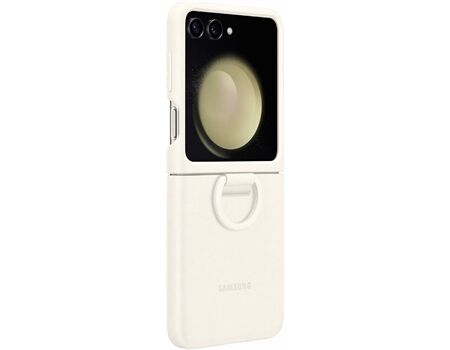 Samsung Z Flip 5 Silikon Case mit Ring creme