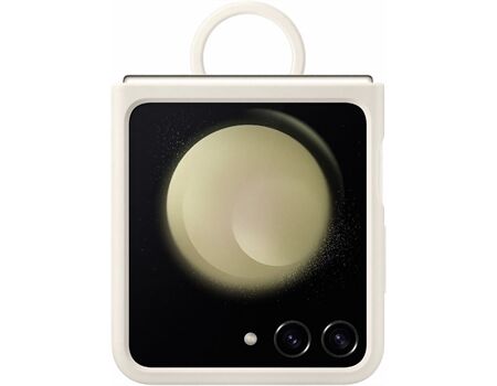 Samsung Z Flip 5 Silikon Case mit Ring creme