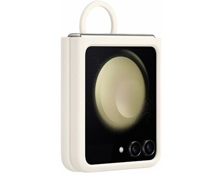 Samsung Z Flip 5 Silikon Case mit Ring creme