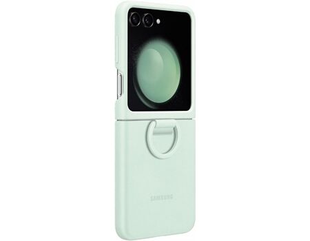 Samsung Z Flip 5 Silikon Case mit Ring mint