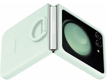 Samsung Z Flip 5 Silikon Case mit Ring mint