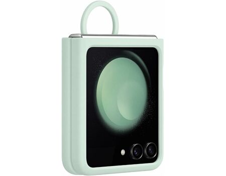 Samsung Z Flip 5 Silikon Case mit Ring mint