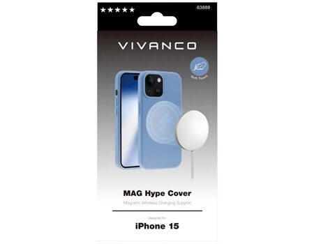 Vivanco iPhone 15 Mag Hype Cover sky blue MHCVVIPH15SBL