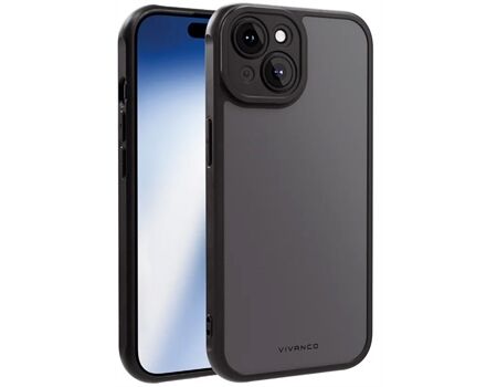 Vivanco iPhone15 FrostedCover semi-transp. FRSTCVVIPH15BK