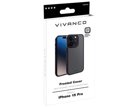 Vivanco iPhone 15PRO Frosted Cover transp. FRSTCVVIPH15BK