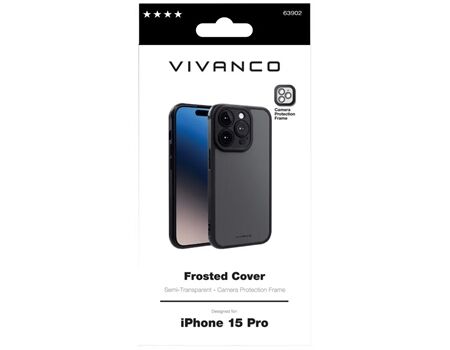 Vivanco iPhone 15PRO Frosted Cover transp. FRSTCVVIPH15BK