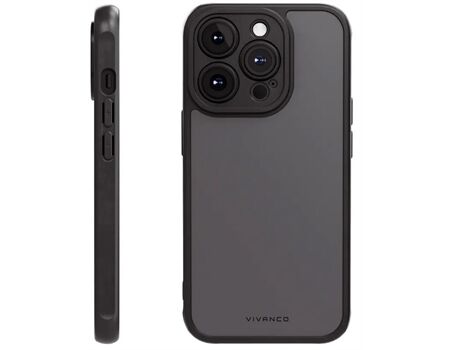 Vivanco iPhone 15PRO Frosted Cover transp. FRSTCVVIPH15BK