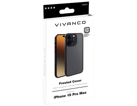 Vivanco iPhone15 ProMax Frosted Cover FRSTCVVIPH15PMBK