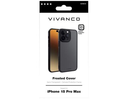 Vivanco iPhone15 ProMax Frosted Cover FRSTCVVIPH15PMBK
