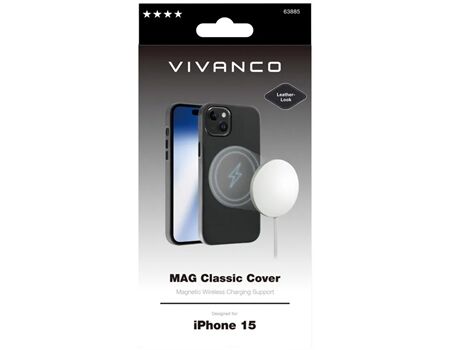 Vivanco iPhone 15 Mag Classic Cover schwarz MCCVVIPH15BK